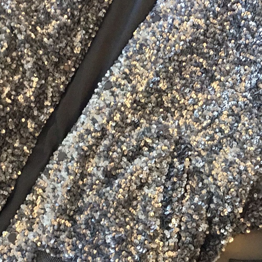 Zara Silver Sequin Bomber Jacket - Picture 8 of 11